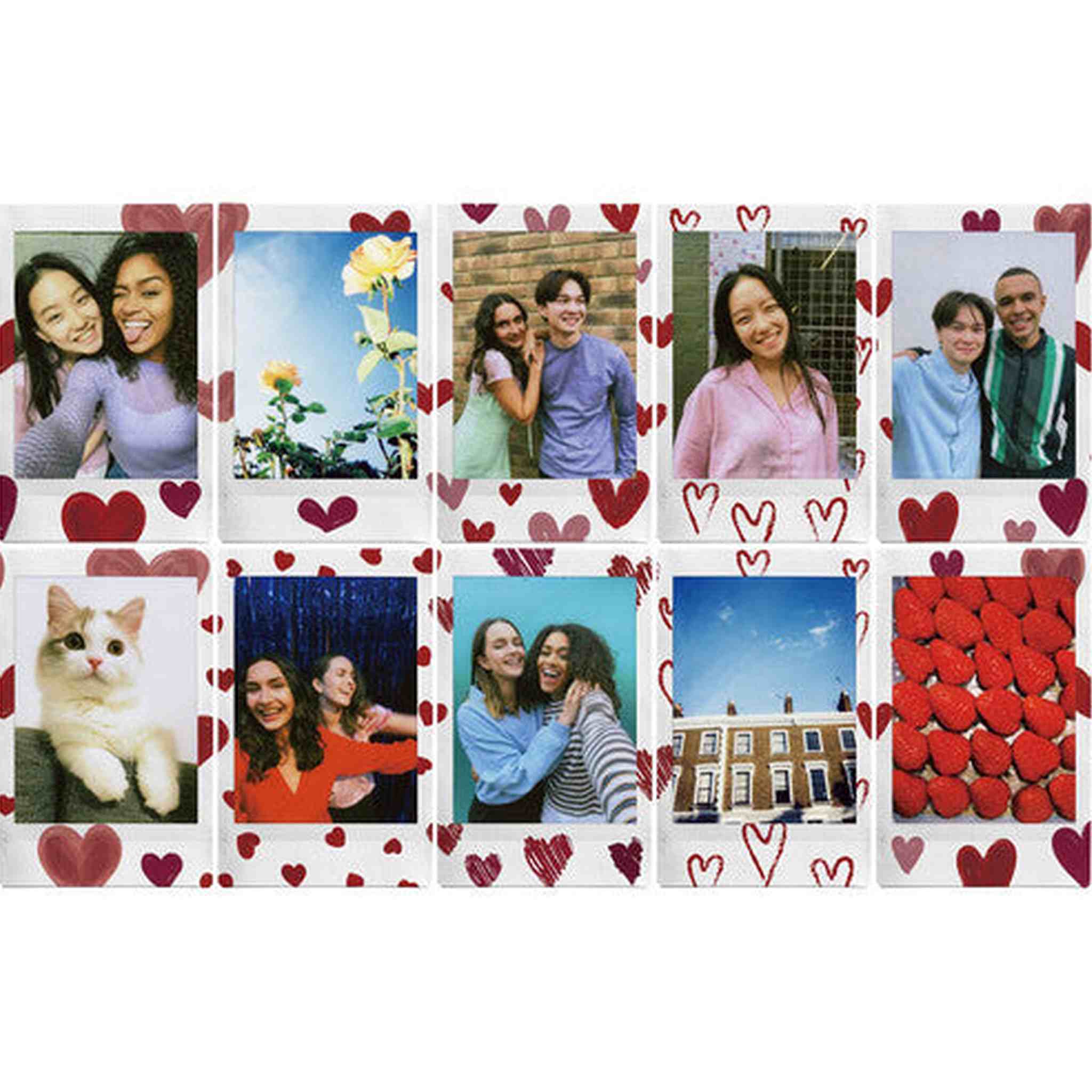 FUJIFILM INSTAX MINI Heart Sketch Instant Film 20 Exposures Bundle