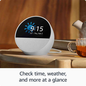 Echo Spot 2024 Smart alarm clock w/ vibrant sound and Alexa - Black + Screen Cleaning Kit