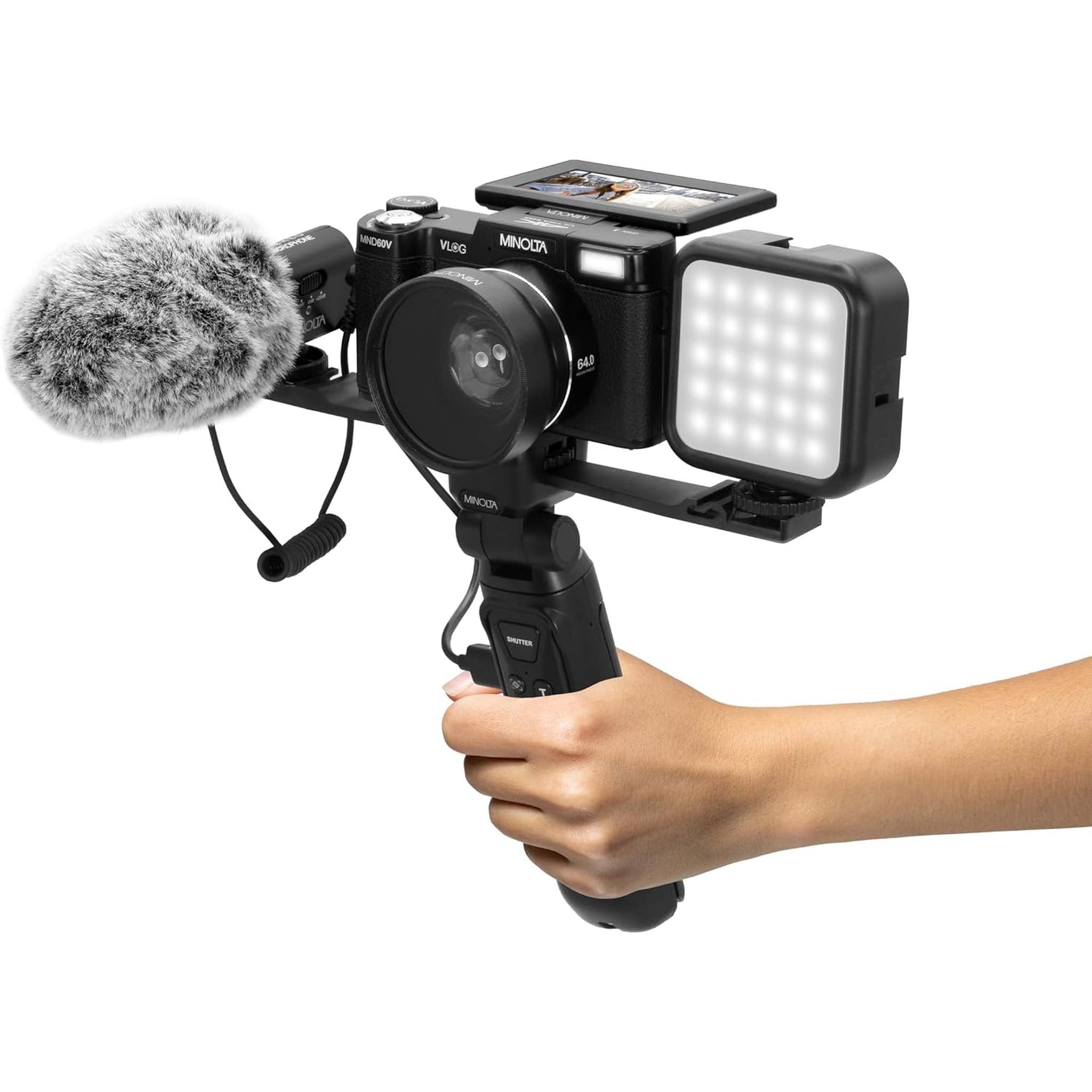 Minolta MND60V 64 MP Autofocus / 4K60FPS Ultra HD VLOG Camera Kit Bundle