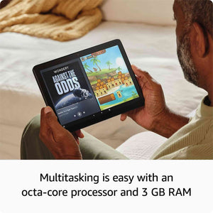 Fire HD 10 - 10.1 inch Tablet 2023 Release - 32GB - Lilac + Tablet Essentials Starter Kit 5 Piece 10 inch sleeve earbuds stylus cleaning cloth stand -Black + More