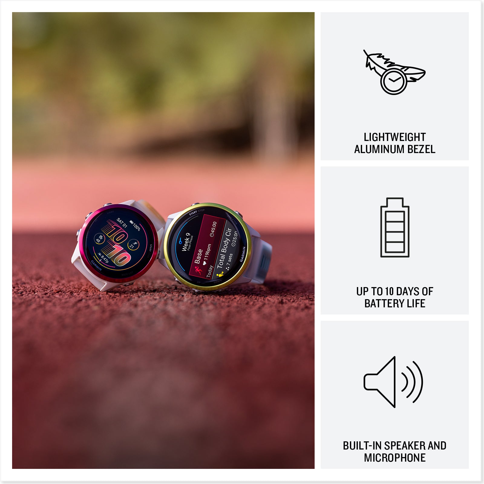 Garmin Forerunner 570 – 42MM, Whitestone/Cloud Blue , Air Pro EarBuds