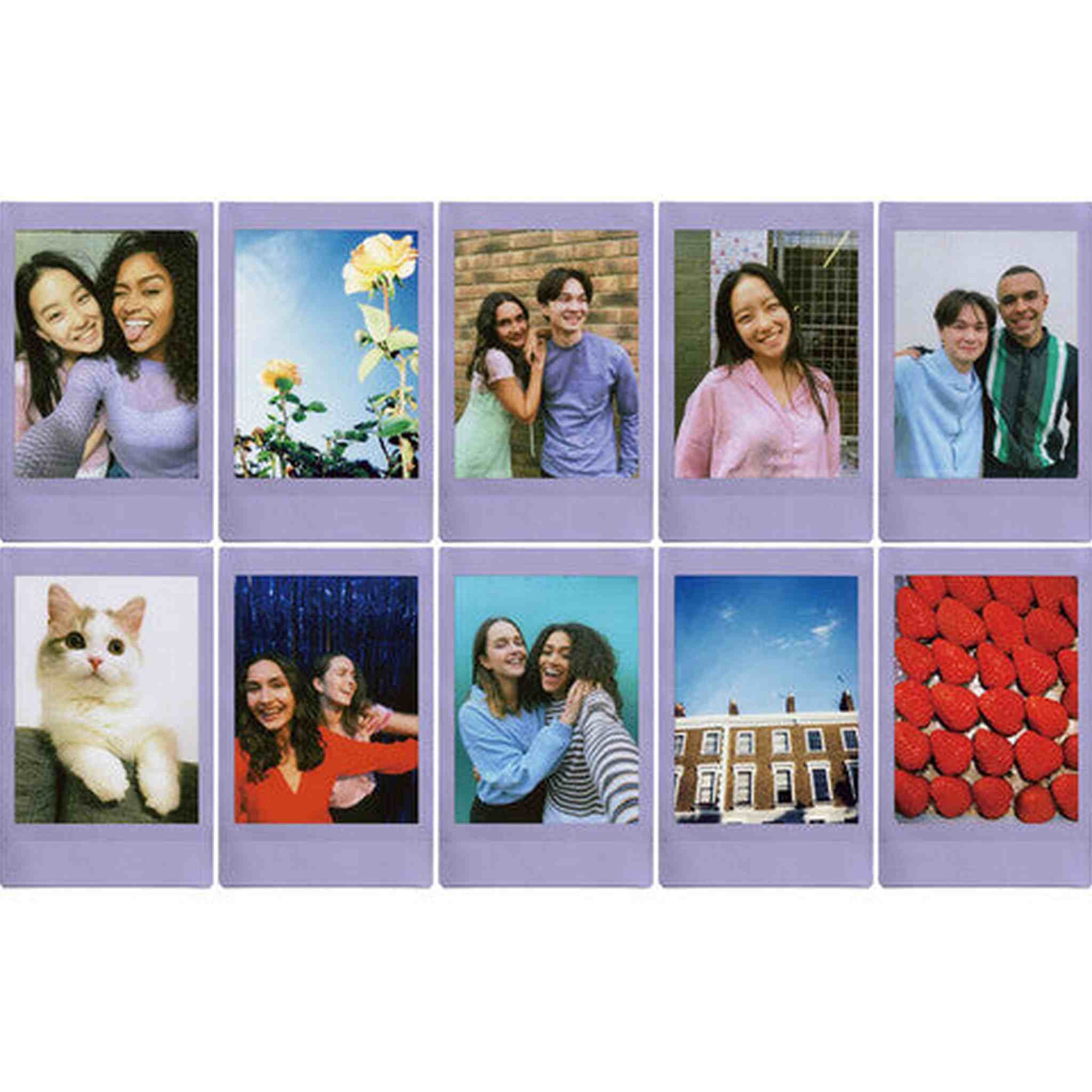 5xFUJIFILM INSTAX MINI Soft Lavender Instant Film 10 Exposures , Microfiber Cleaning Cloth, Bundle