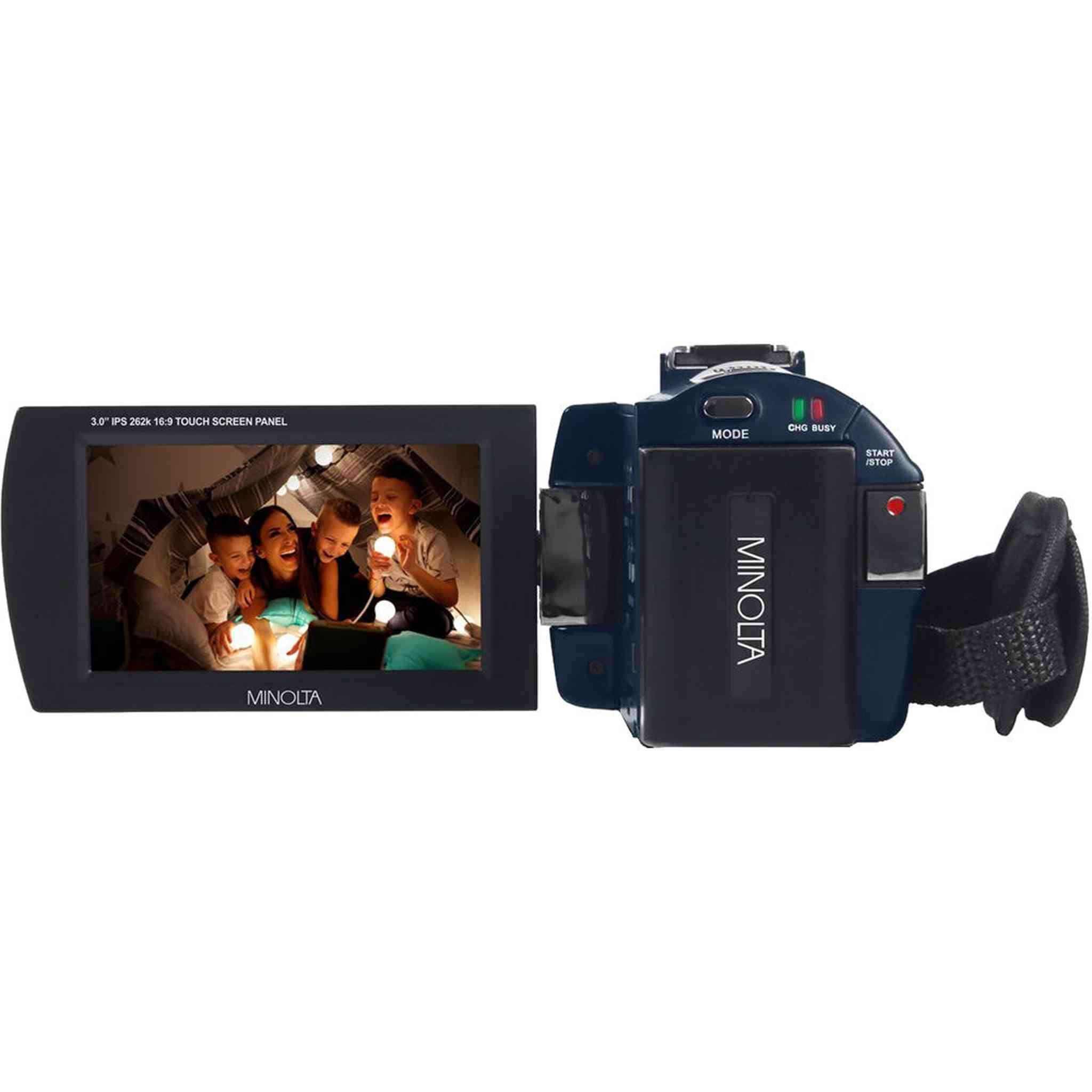 Minolta MN4K25NV 4K Ultra HD 30 MP Night Vision Camcorder MN4K25NV-W-BL Bundle