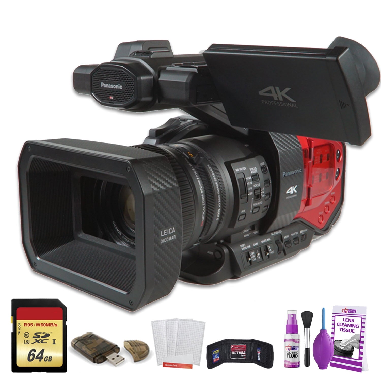 Panasonic AG-DVX200 4K Professional Camcorder W/ 64GB Memory Card, Cleaning Set and More.