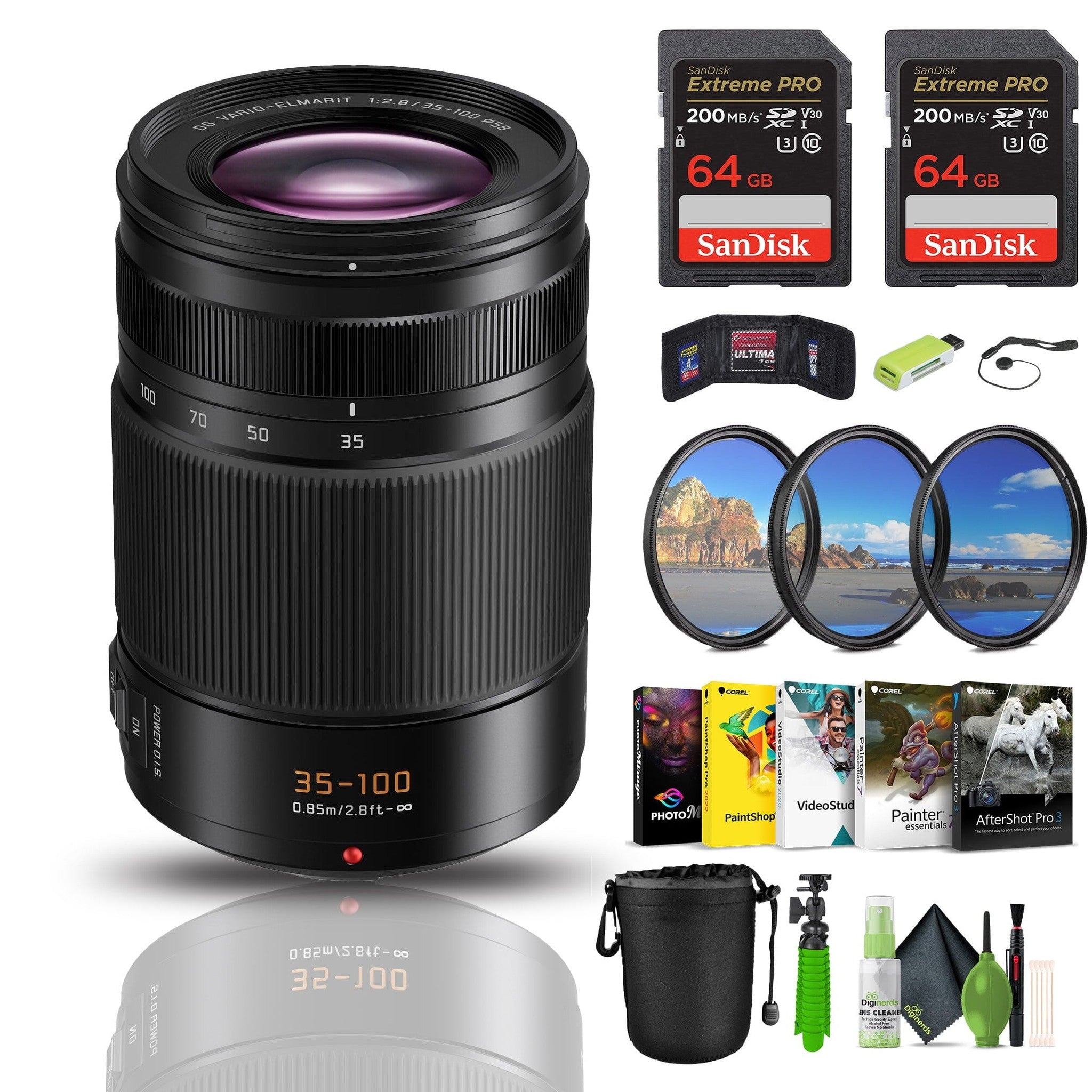 Panasonic LUMIX Micro Four Thirds Camera Lens, Leica DG Vario-ELMARIT 35-100mm / F2.8 / Power O.I.S. - H-ES35100 Panasonic
