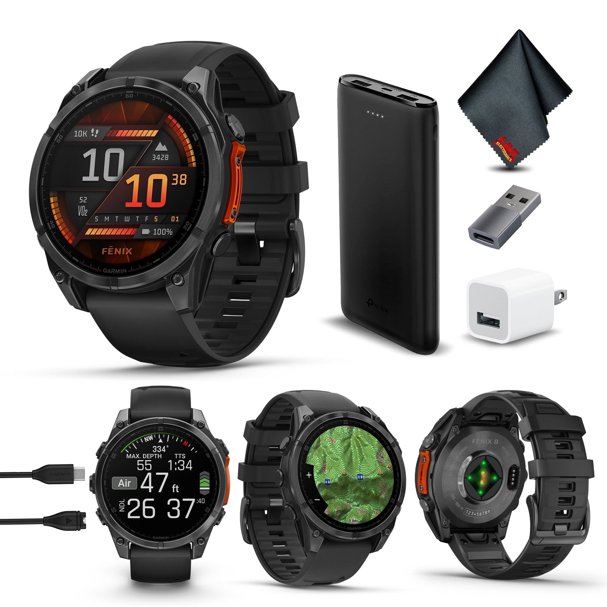 fenix 8 – 47 mm, AMOLED, Slate Gray with Black Silicone Band Garmin
