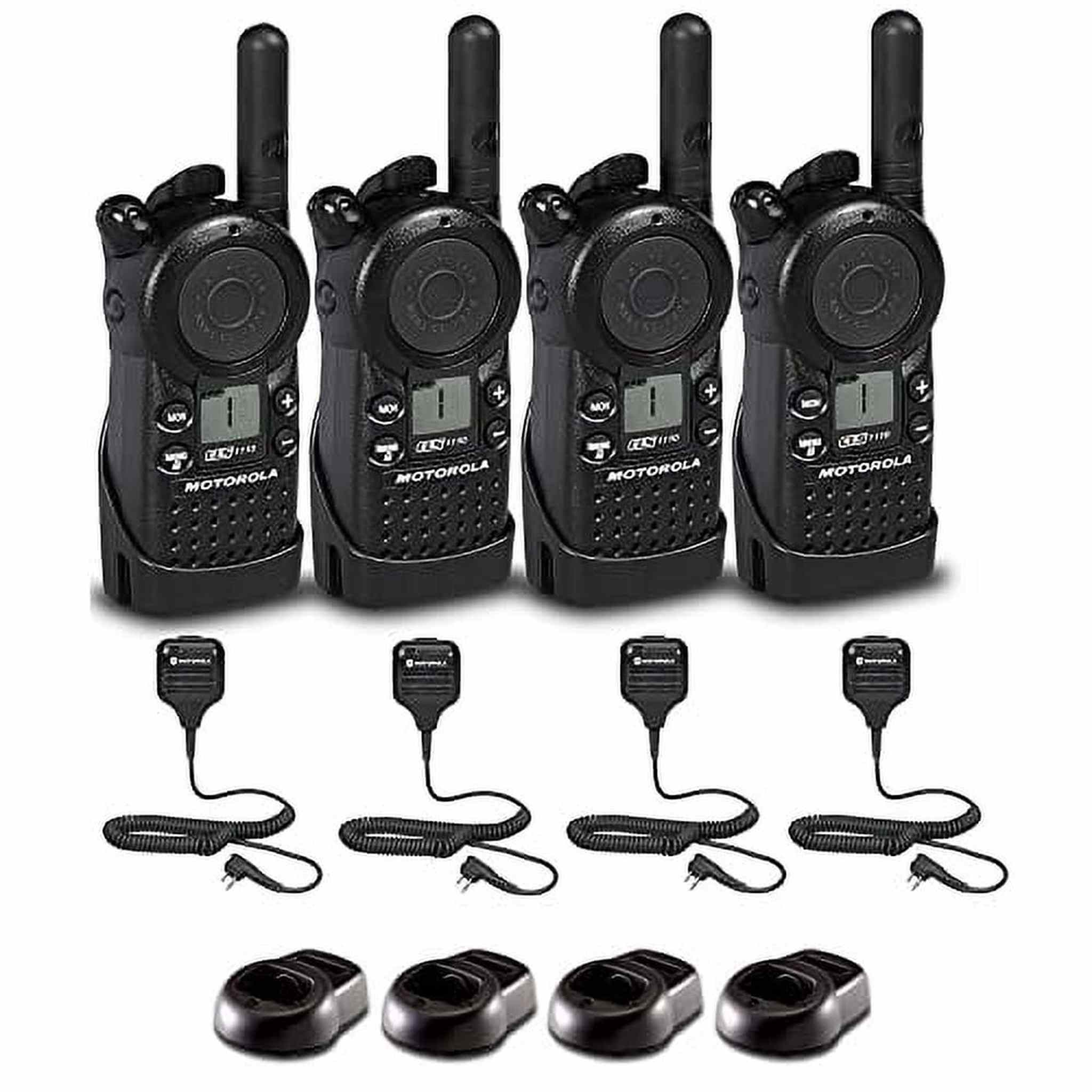 4 x Motorola CLS1110 UHF 1W 1-Channel 2-Way Radio - 4 Pack With Mic Bundle Motorola Solutions
