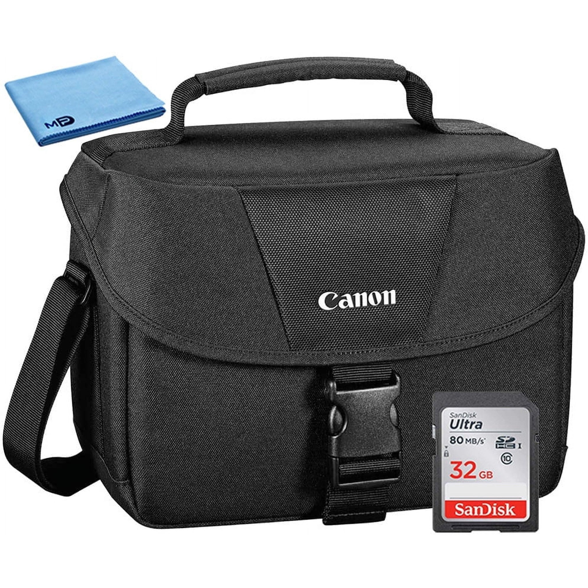 Canon 100ES Padded Digital SLR EOS Camera Shoulder Gadget Case + 32GB SD Card Bundle