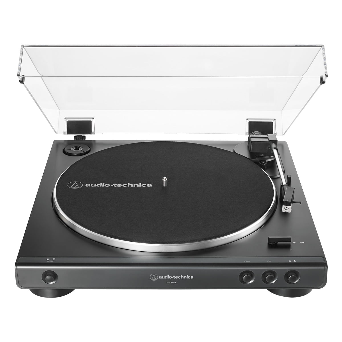 Audio-Technica AT-LP60X-BK Fully Automatic Belt-Drive Stereo Turntable, Black, Hi-Fi, 2 Speed, Dust Cover, Anti-Resonance, Die-Cast Aluminum Platter