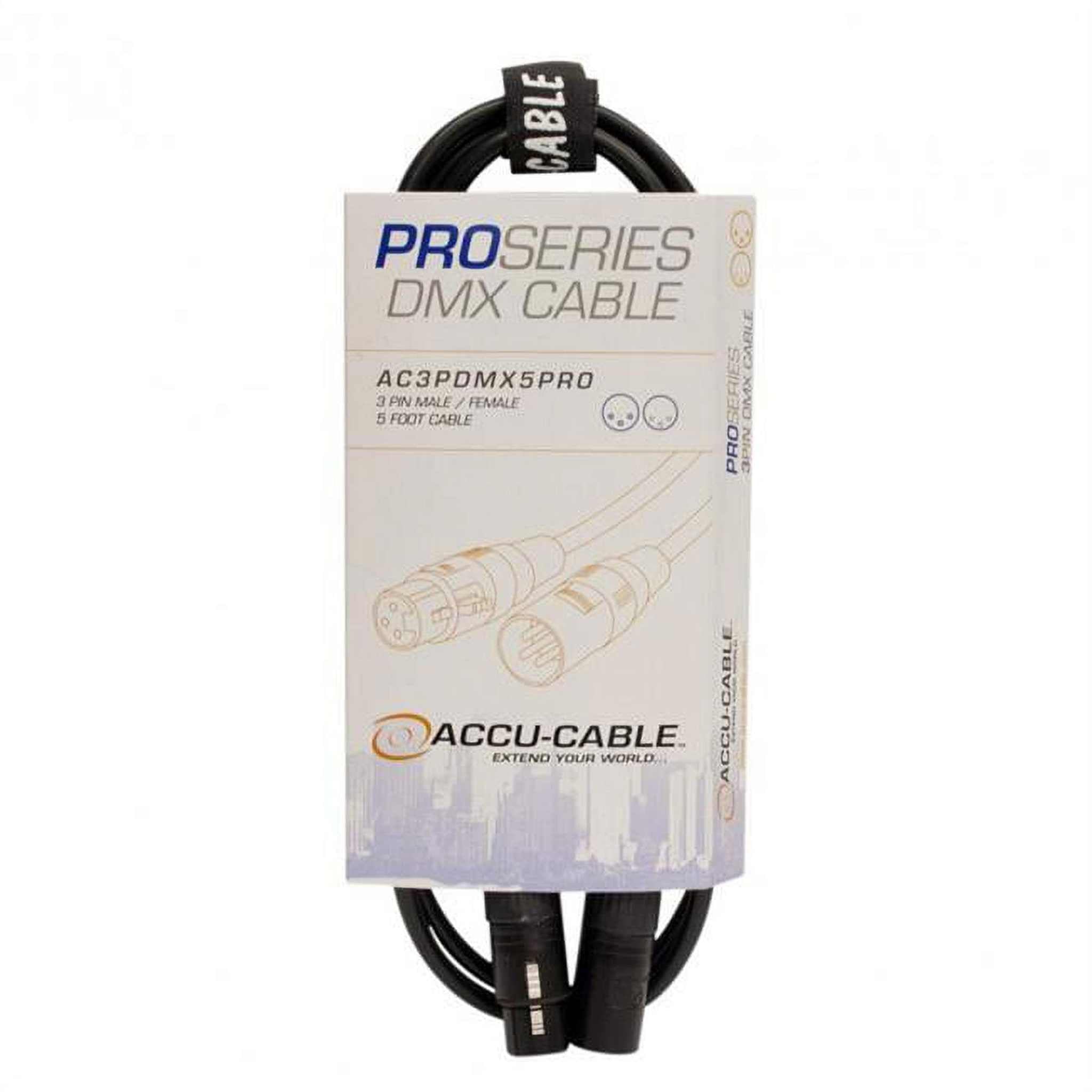 Accu Cable, PRO Series DMX Stage Light Cable, 3 Pin Connection AC3PDMX25PRO 25 FT Accu