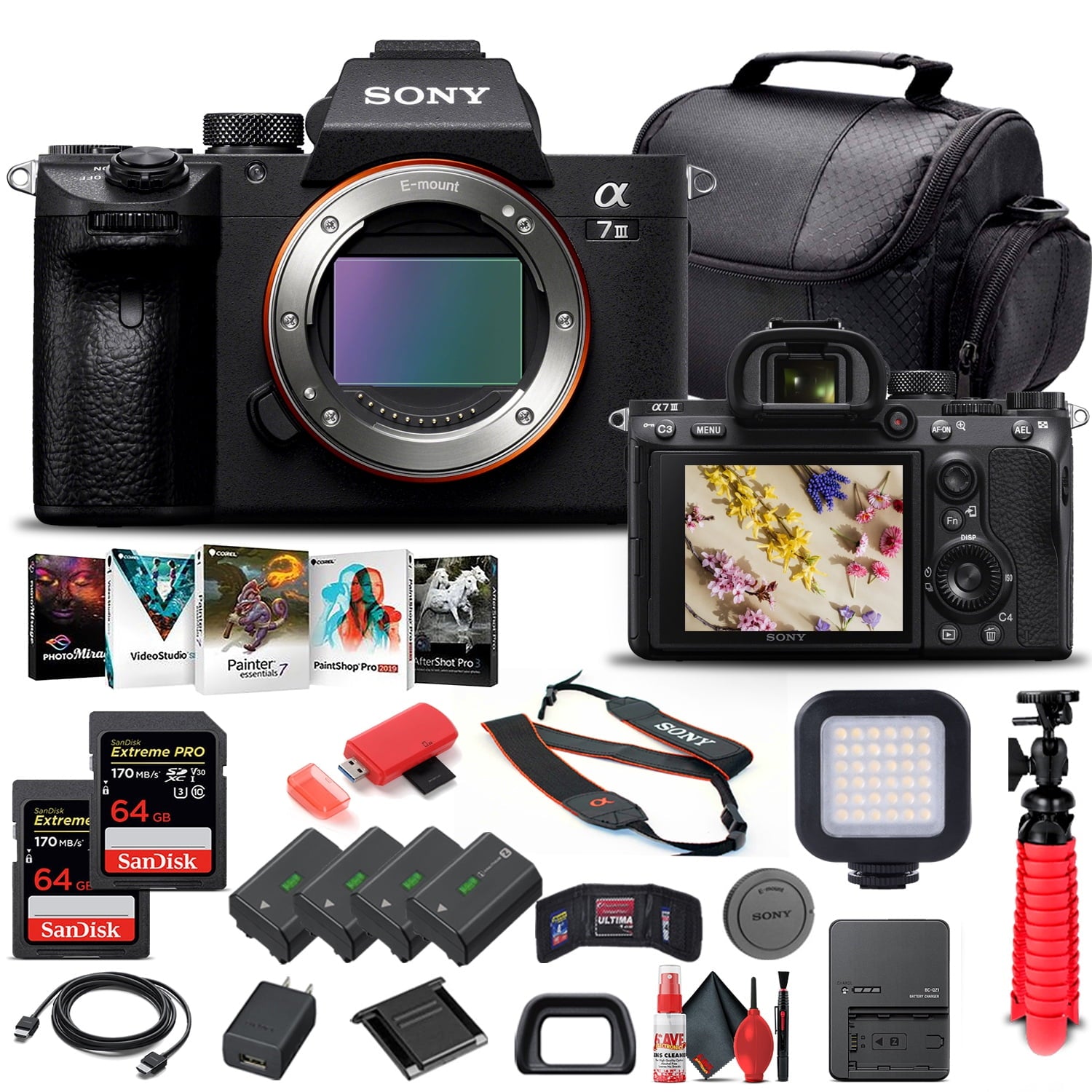 Sony Alpha a7 III Mirrorless Camera Body Only ILCE7M3/B - Pro Bundle