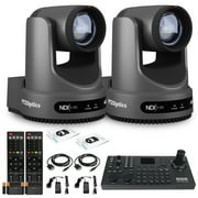 2 x PTZOptics Move 4K PTZ Camera with 20x Zoom Gray PT20X-4K-GY-G3 + SuperJoy PTZ Controller