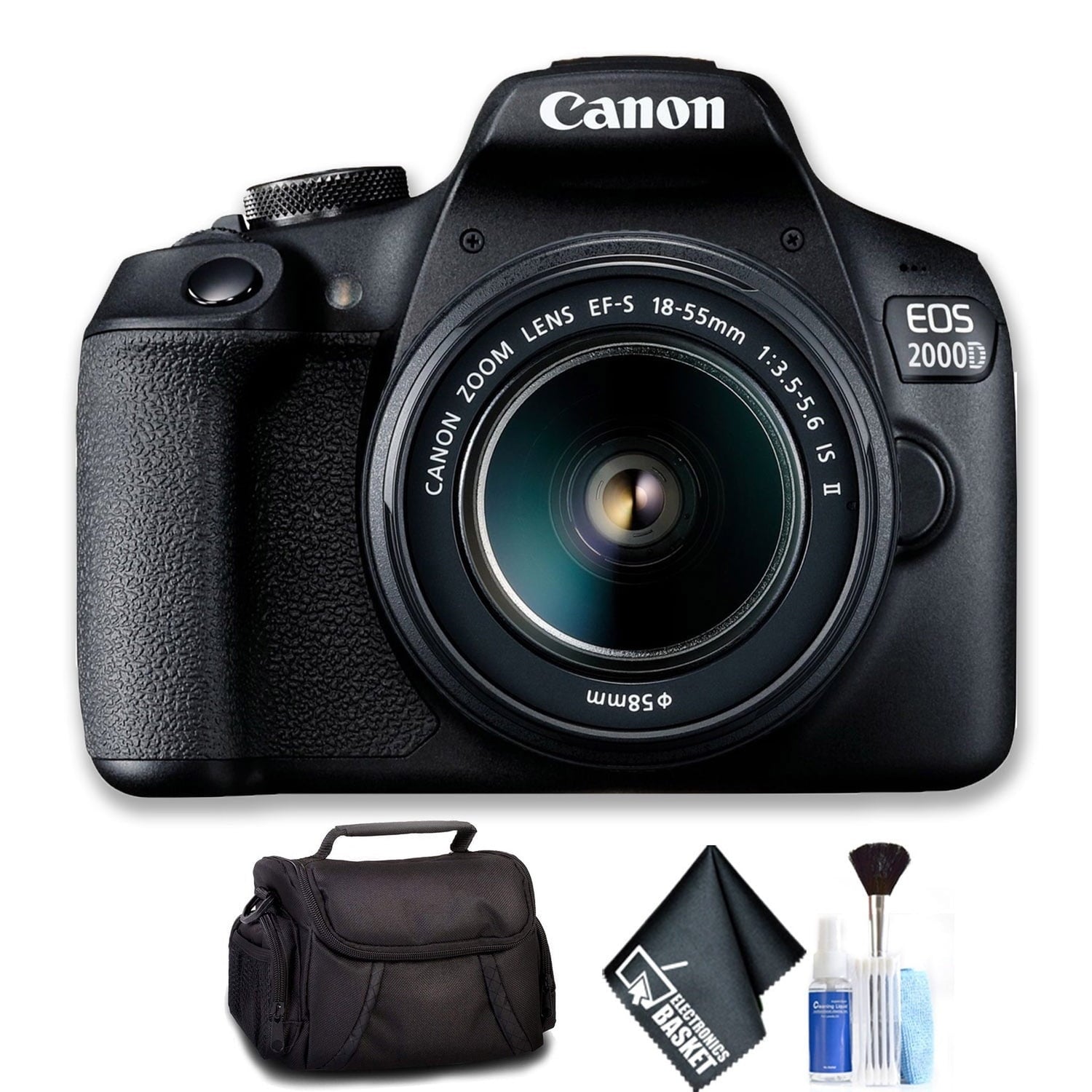 Canon EOS 2000D with EF-S 18-55mm IS II Lens Intl Model Standard Bundle