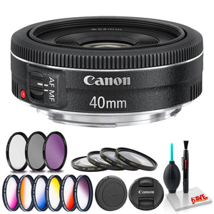 Canon EF 40mm f/2.8 STM Lens International Model Bundle with Filter Kits