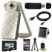 6Ave Casio EX-TR50 Self Portrait/Selfie Digital Camera Gold + 16GB microSD Memory Card + Micro HDMI Cable + SDHC Card