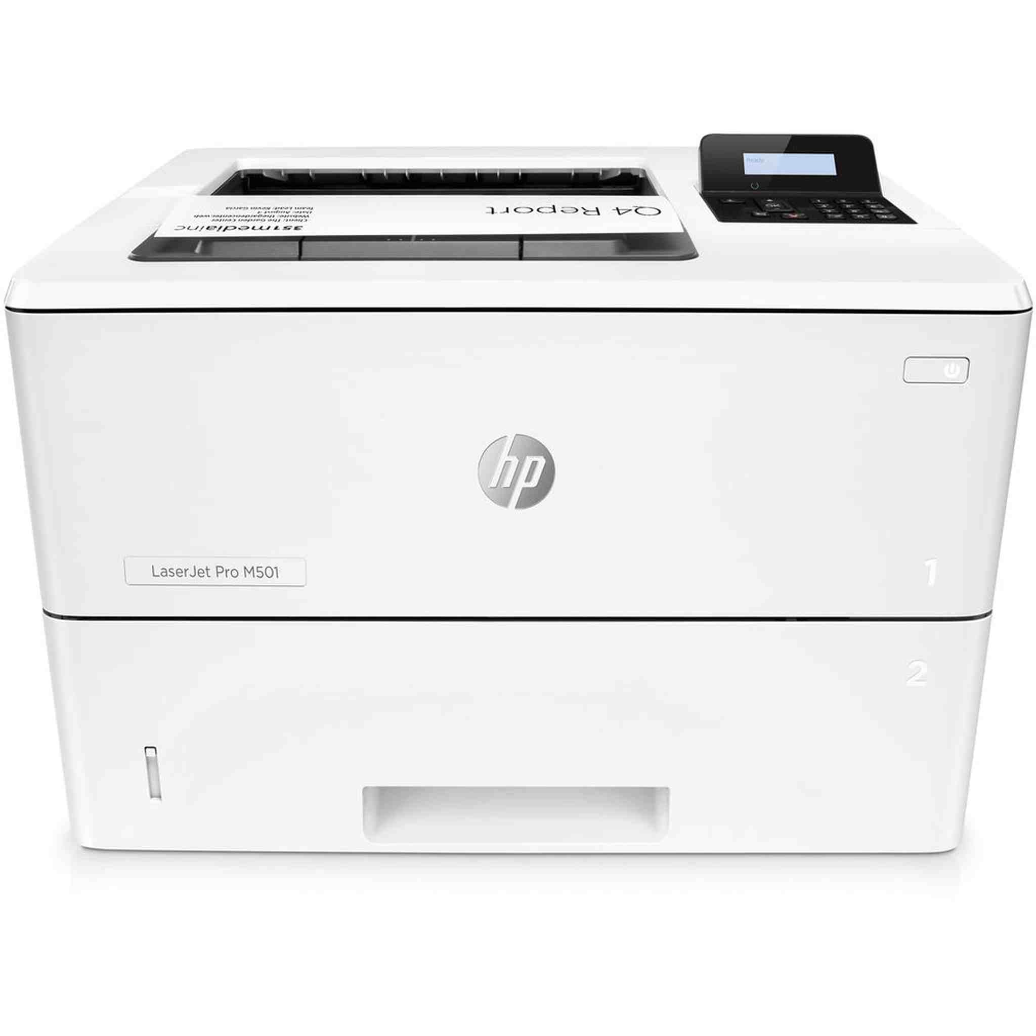 HP LaserJet Pro M501dn Monochrome Laser Printer J8H61A With Power Strip Surge Protector