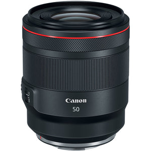 Canon RF 50mm USM Lens Intl Model with Monopod, Tripod, 32GB Memory Bundle