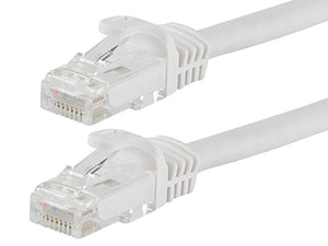 Monoprice Flexboot Cat6 Ethernet Patch Cable - Network Internet Cord - RJ45, Stranded, 550Mhz, UTP, Pure Bare Copper Wire, 24AWG, 0.5ft, White