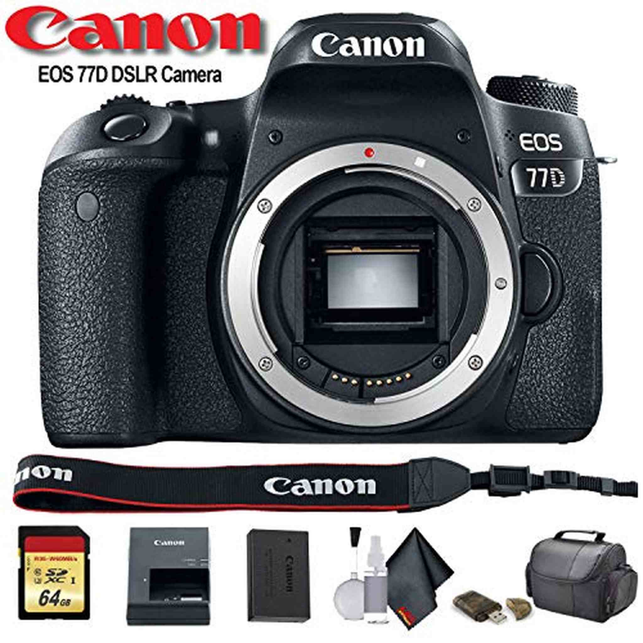 Canon EOS 77D DSLR Camera International Model 1892C001 - Starter Bundle Canon