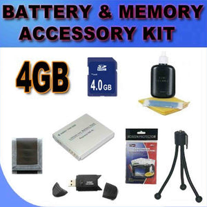 BigVALUEInc Accessory Saver Bundle Kit For Canon Powershot Elph 100 HS, SD780IS, SD940IS, SD960IS, SD1100IS, SD1400IS Digital Cameras 4GB SDHC Card, Card Reader, Battery + More!!!!