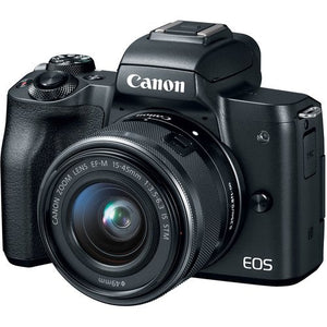 Canon EOS M50 Mirrorless Digital Camera with 15-45mm Lens and 4K Video 2680C011 Bundle w/Memory Cards, Digital Slave Fla