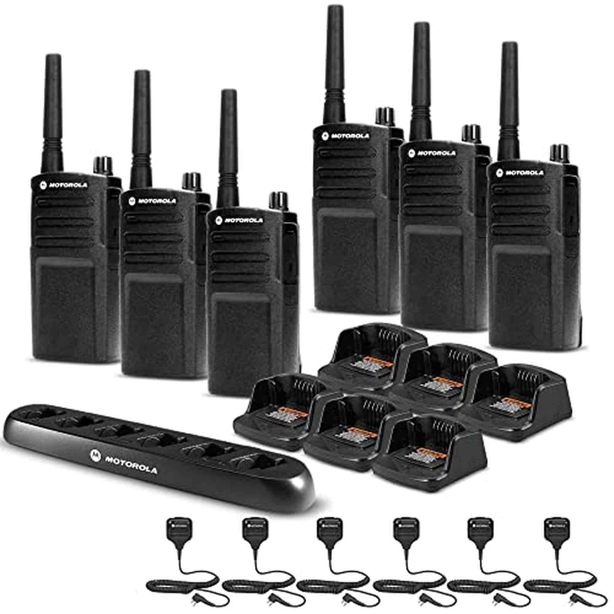 6 x Motorola RMU2040 On-Site 2-Way Radio RMU2040 - 6 Pack With Mics Bundle Motorola Solutions