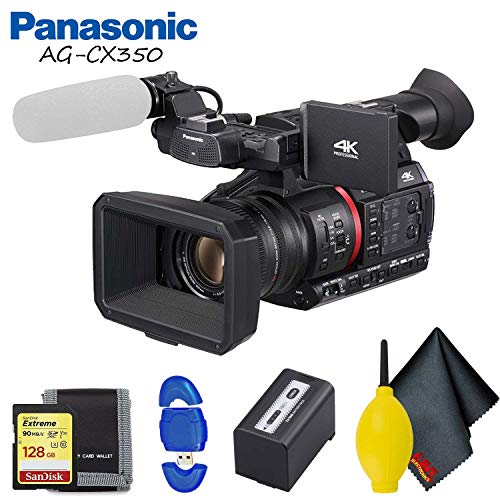 Panasonic AG-CX350 4K Camcorder Accessory Bundle with Cleaning Kit and Memory Card Kit