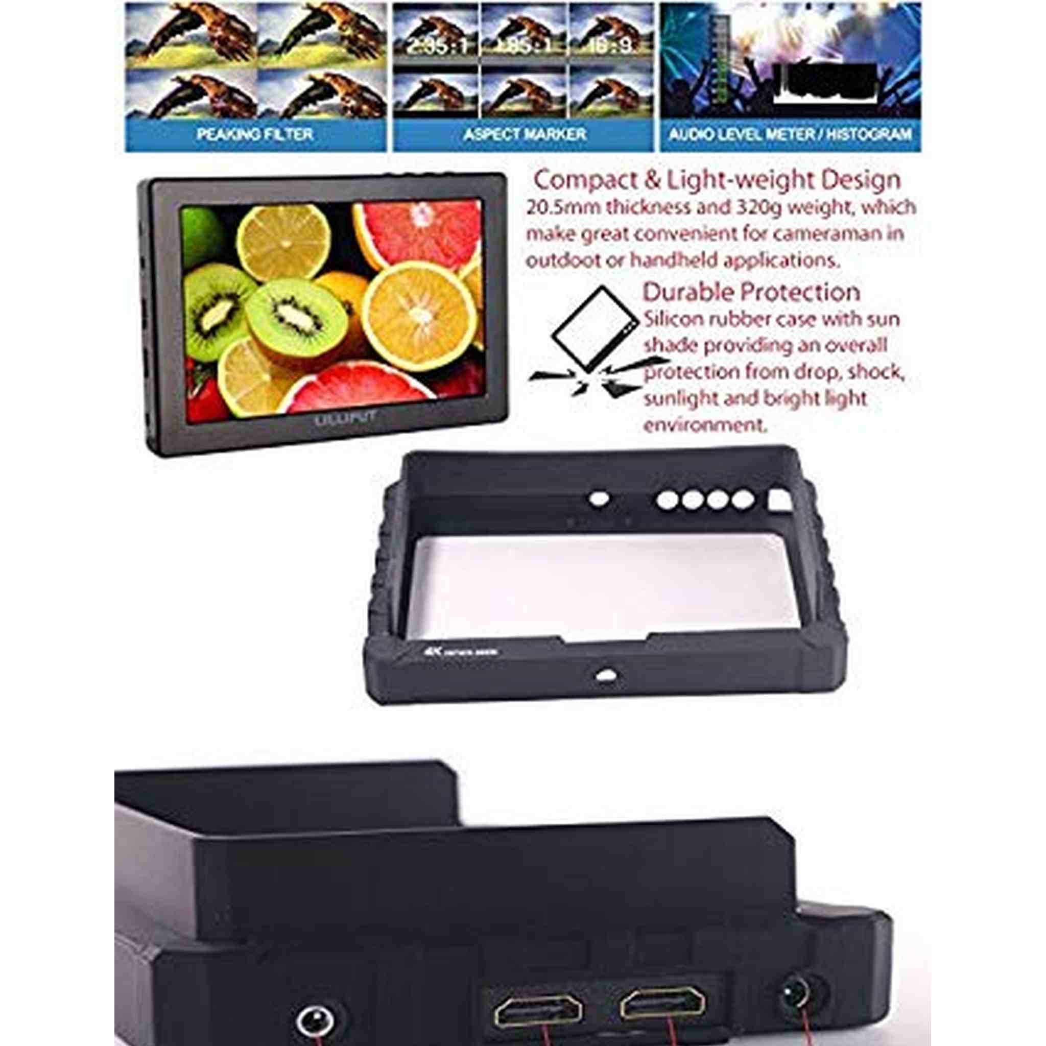 LILLIPUT 7 inch A7S Black 1920x1200 IPS On Camera Monitor with 4K HDMI Input Output Field Monitor - Used Lilliput