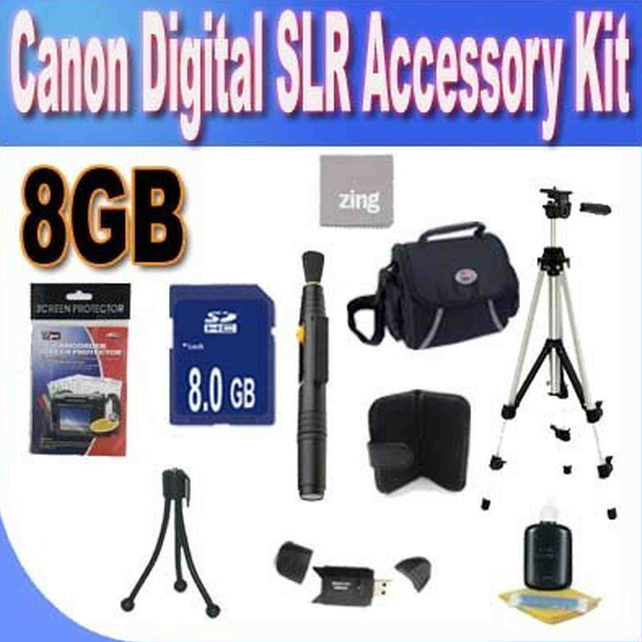 Canon Digital SLR Camera 8GB SDHC Deluxe Accessory Saver Kit Sixth Avenue