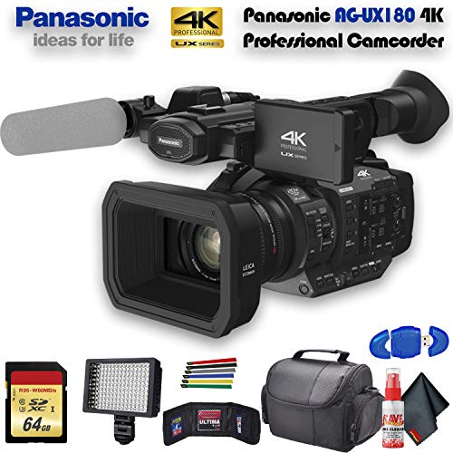 Panasonic AG-UX180 4K Professional Camcorder AG-UX180PJ8 With Base Bundle