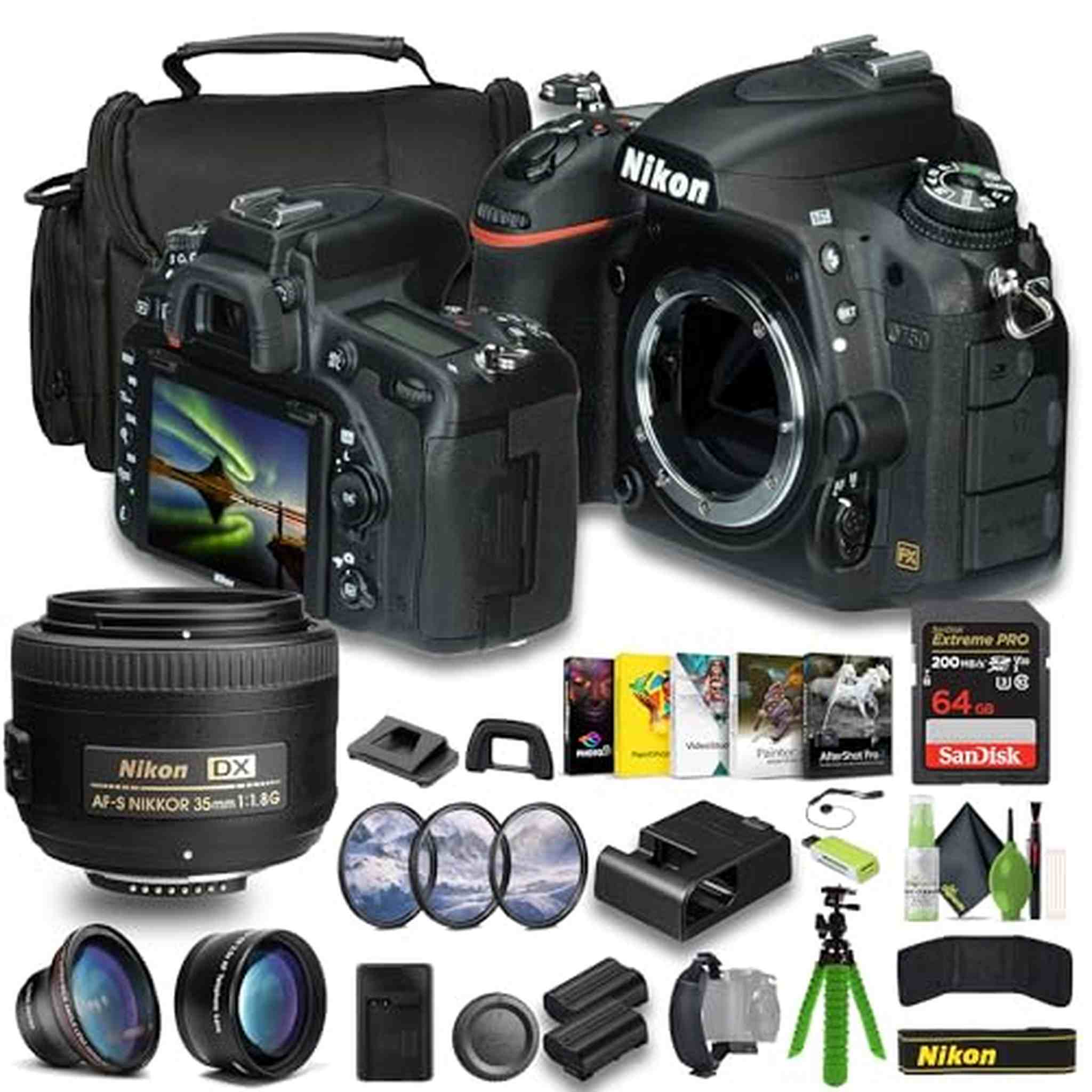 Nikon D750 FX-format Digital SLR Camera 1543 Bundle - Reconditioned Nikon