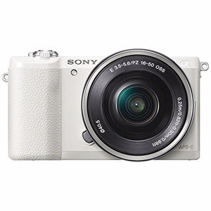 Sony Alpha a5100 Mirrorless Digital Camera with 16-50mm Lens White + Battery + Charger + 32GB Bundle 2 - International