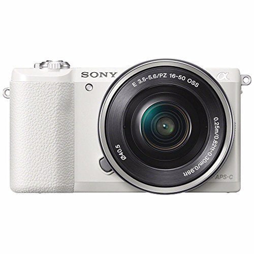 Sony Alpha a5100 Mirrorless Digital Camera with 16-50mm Lens White + Battery + Charger + 32GB Bundle 2 - International