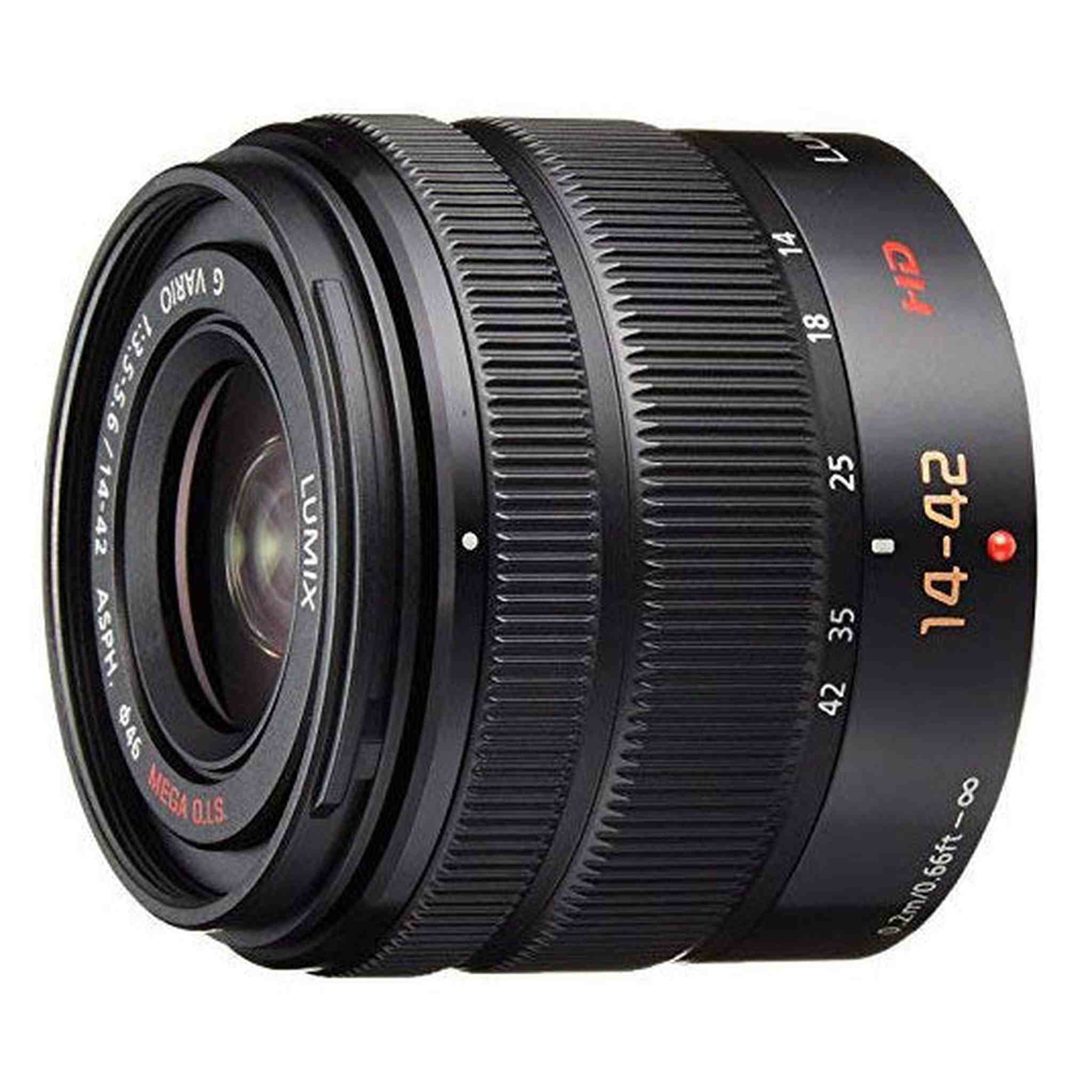Panasonic LUMIX G VARIO 14-42mm / F3.5-5.6 II ASPH. / MEGA O.I.S. Digital Interchangeable Zoom Lens - H-FS1442A - Black - Reconditioned Panasonic