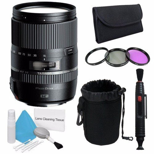 Tamron 16-300mm f/3.5-6.3 Di II VC PZD MACRO Lens + Filter Kit + Deluxe Lens Pouch + Lens Pen Cleaner + Deluxe Cleaning