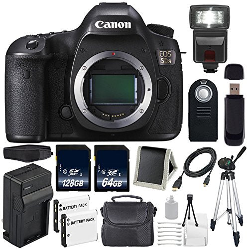 Canon EOS 5DS DSLR Camera (International Model) 0581C002 + LP-E6 Battery + 128GB SDXC Class 10 Memory Card + 64GB Memory