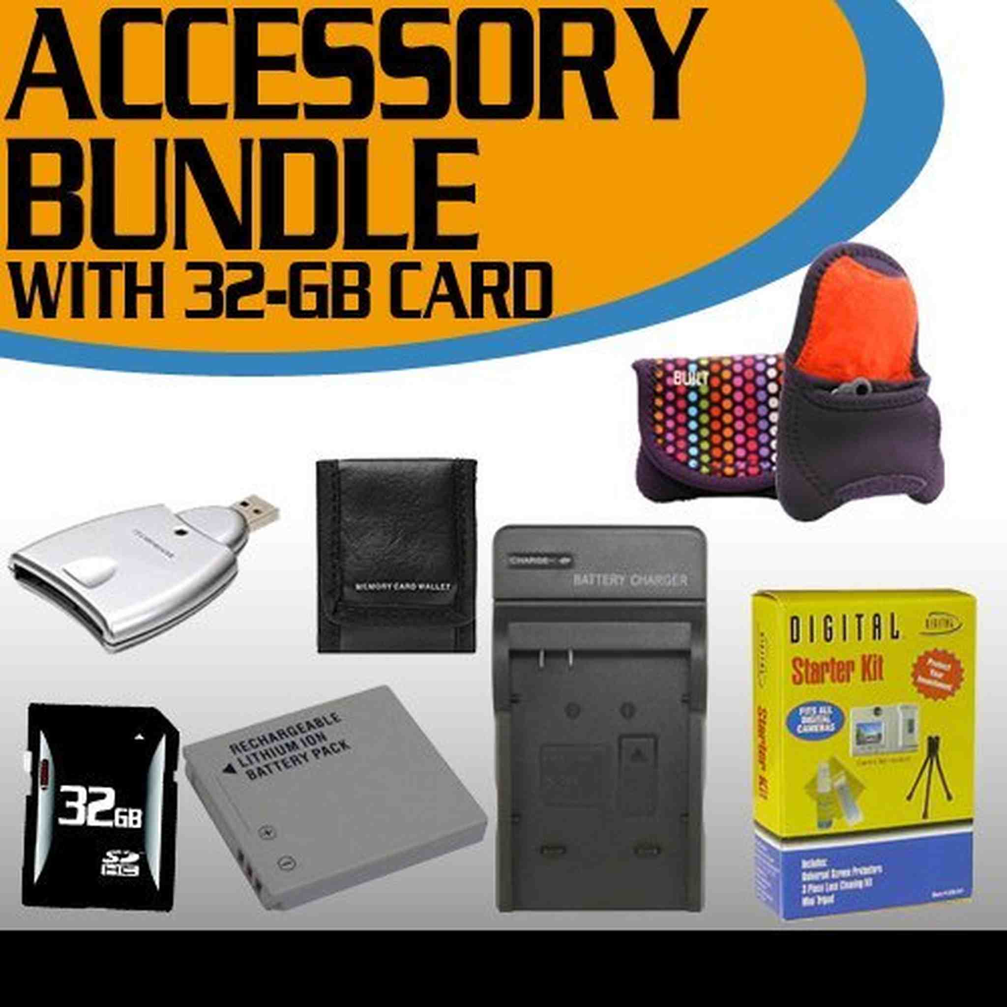 Canon SD1400IS Accessory Saver Bundle 32GB SDHC Memory + Extended Life Battery + USB Card Reader + Deluxe Camera Case + - Used Canon