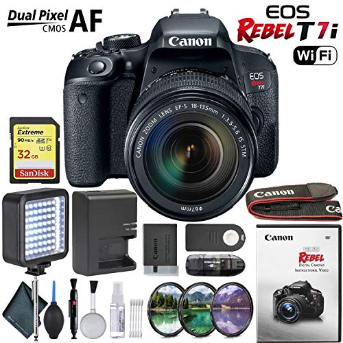Canon EOS Rebel T7i DSLR Camera with 18-135mm STM Lens Starters Kit