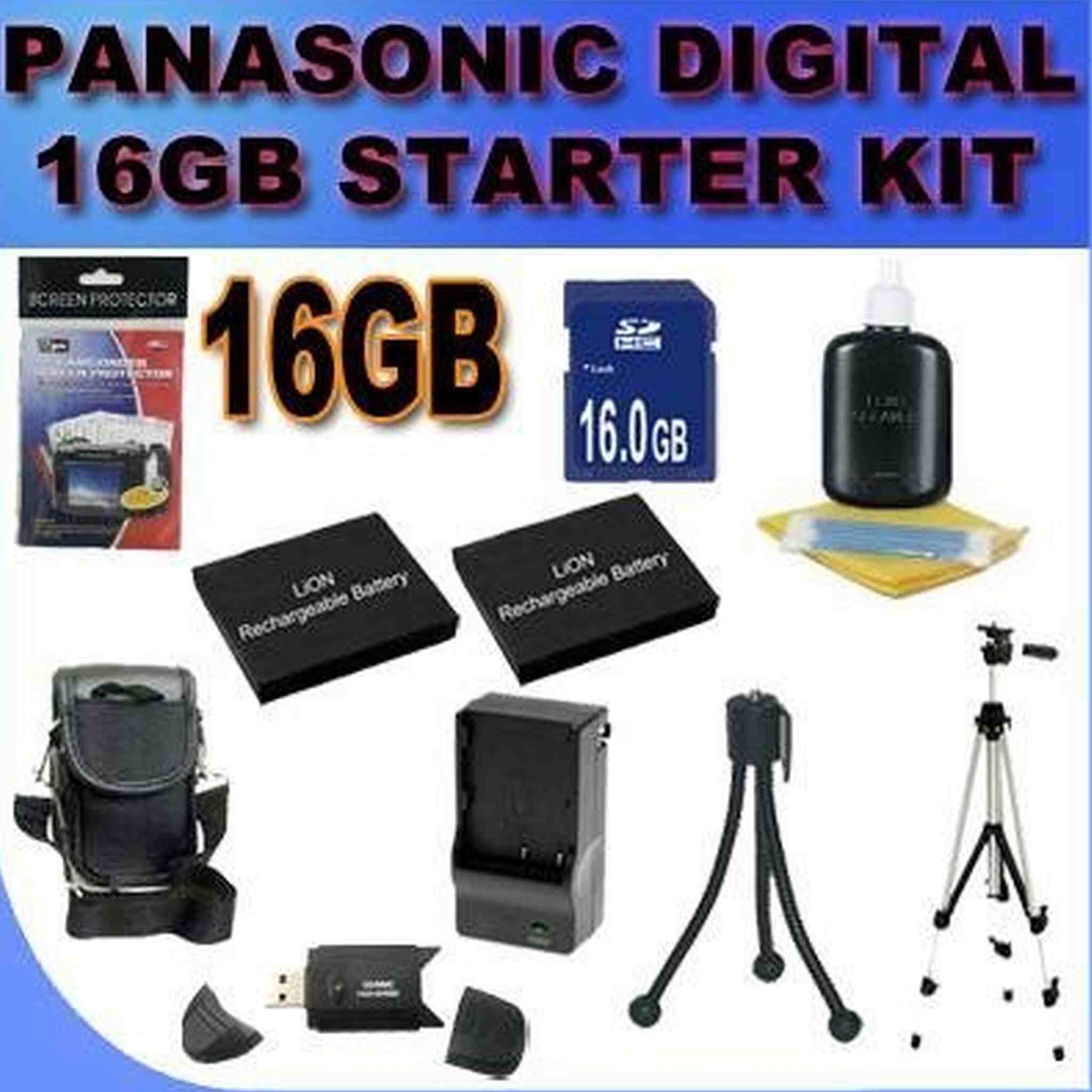 BigVALUEInc Panasonic Accessory Super Saver 16GB, 2x DMW-BCG10 Battery+Charger+Case+Tripod Bundle + More!!!! For DMC-ZR1, DMC-ZR3, DMC-ZS1, DMC-ZS3, DMC-ZS5, DMC-ZS7 DMCZR1, DMCZR3, DMCZS1, DMCZS3, D