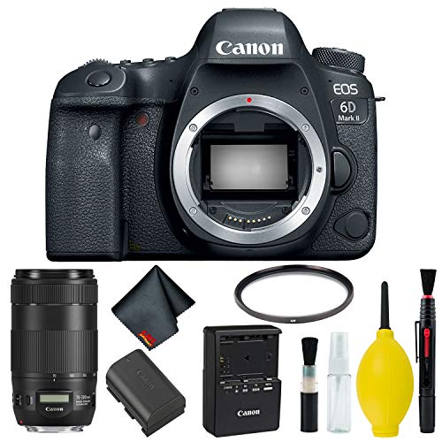Canon EOS 6D Mark II DSLR Camera Body Only Basic Kit (International Model) w/Canon EF 70-300mm f/4-5.6 is II USM Lens -