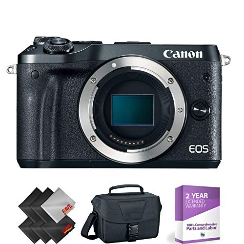 Canon EOS M6 Mirrorless Digital Camera Body Only, Black + 1 Year Warranty