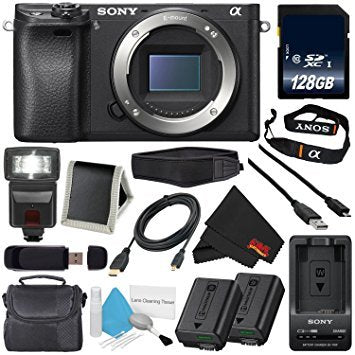 Sony Alpha a6300 Mirrorless Digital Camera (International Model) + NP-FW50 Replacement Lithium Ion Battery + External Ra