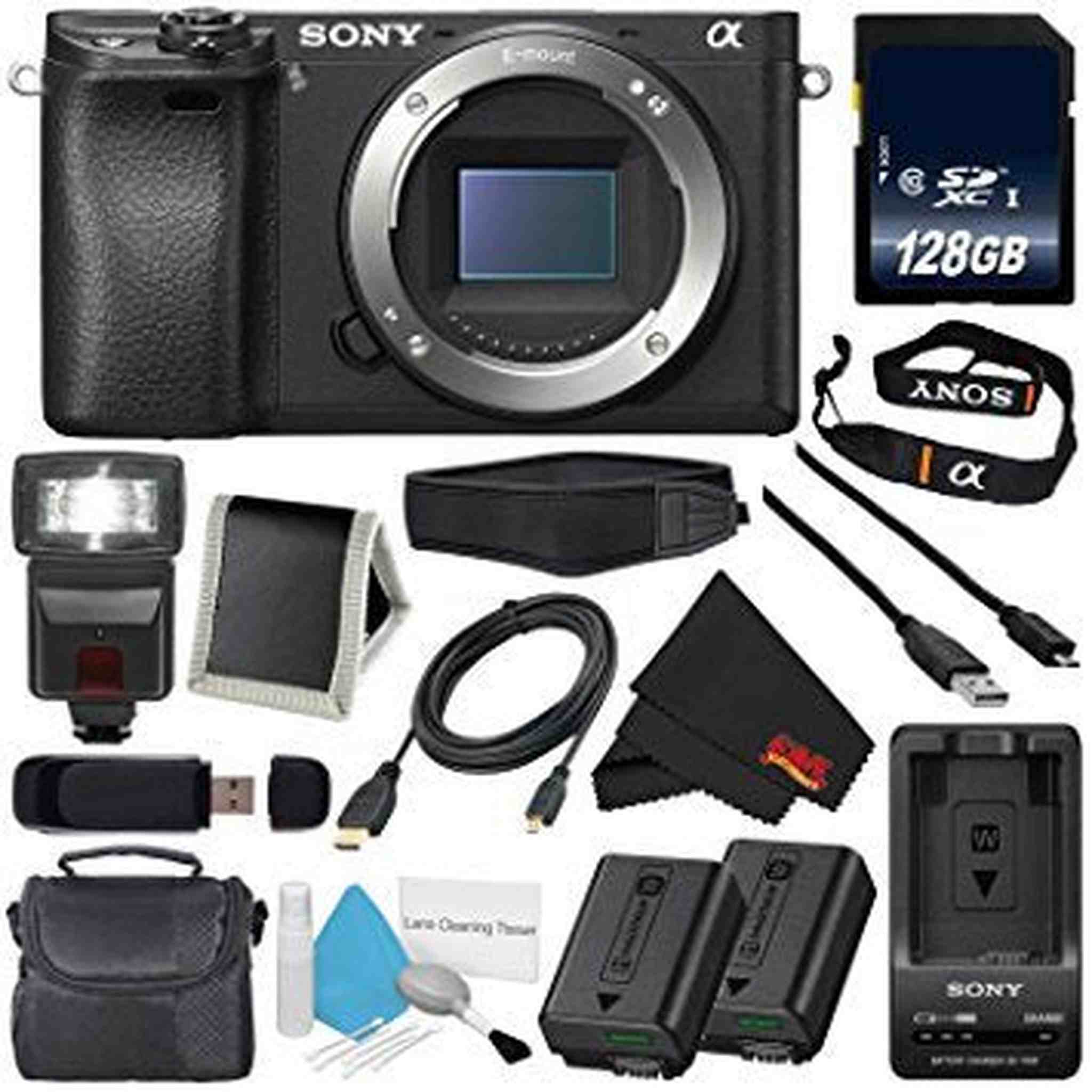 Sony Alpha a6300 Mirrorless Digital Camera International Model + NP-FW50 Replacement Lithium Ion Battery + External Ra - Used Sony