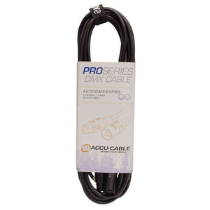 Accu Cable, PRO Series DMX Stage Light Cable, 3 Pin Connection AC3PDMX25PRO 25 FT Accu