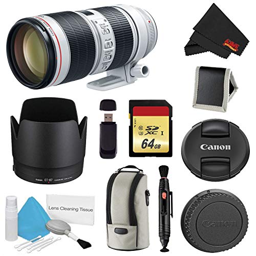 Canon EF 70-200mm f/2.8L is III USM Lens Bundle w/ 64GB Memory Card + Accessories (International Model)