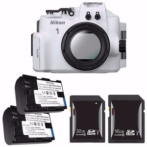 Nikon WP-N3 Waterproof Housing for Nikon 1 J4 or S2 Camera and NIKKOR 11-27.5mm or 10-30mm Lens + EN-EL22 Battery + 16GB SDHC Card + 32GB SDHC Card