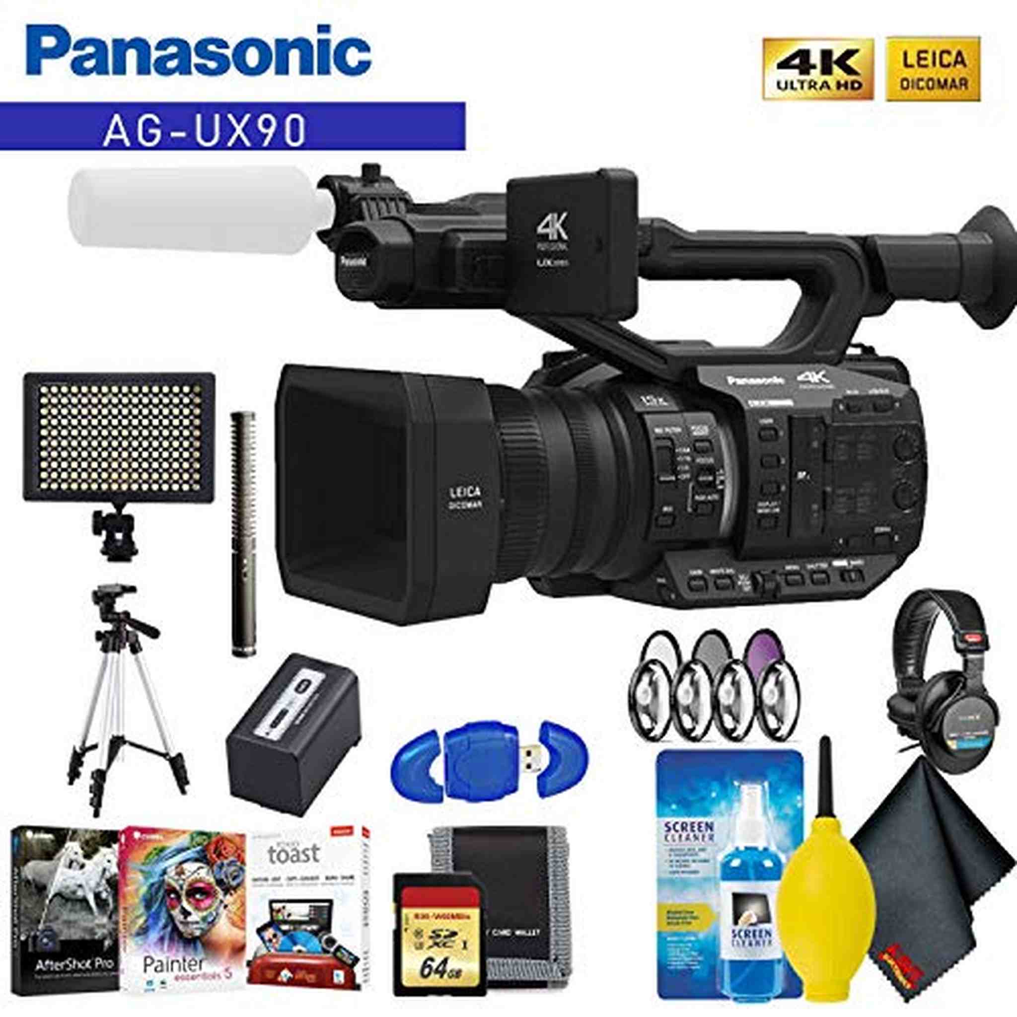 Panasonic AG-UX90 4K/HD Professional Camcorder Master Accessory Kit