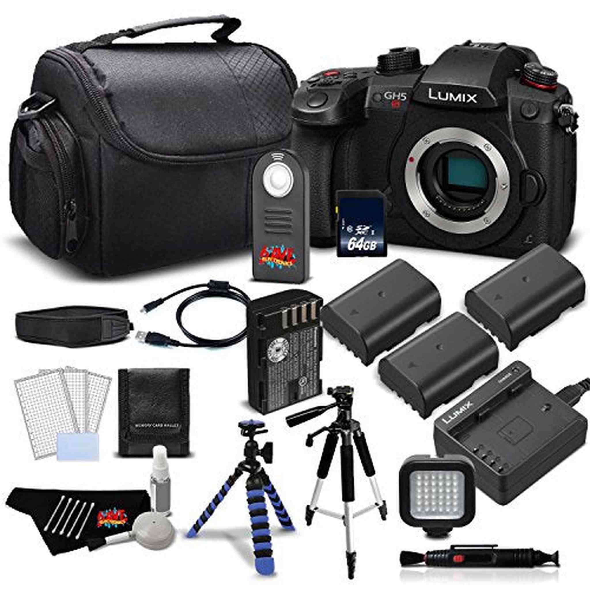 Panasonic Lumix DC-GH5S Mirrorless Micro Four Thirds Digital Camera DC-GH5S- Platinum Plus + Level Bundle International