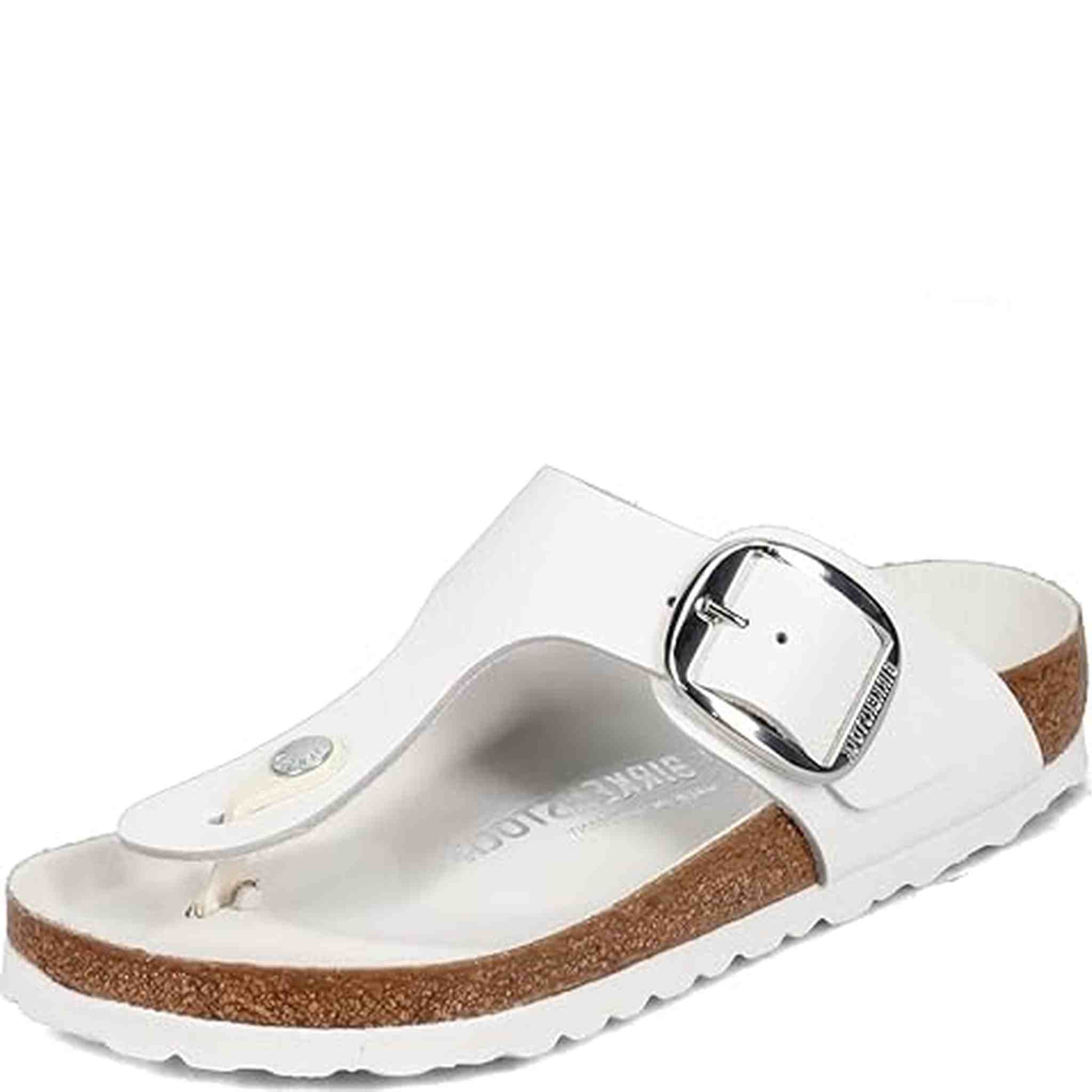 Birkenstock Women's Gizeh Big Buckle Sandals, White, 6 Medium US
