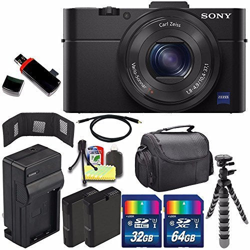 Sony Cyber-shot DSC-RX100M2 Digital Camera + Extra battery + Charger + 96GB Bundle 4 - International Version (No Warrant